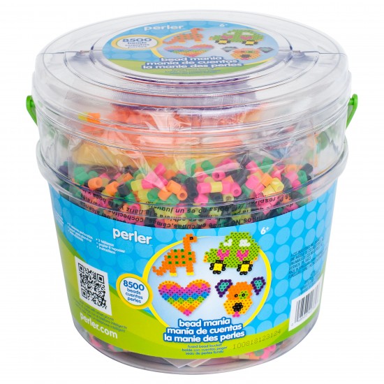 Perler Beads Fuse Bead Activity Bucket for Arts and Crafts, 8500 Beads