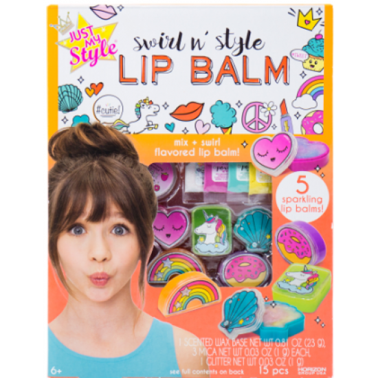 Just My Style D.I.Y. Swirl n' Style Lip Balm kit, Arts & Crafts, 6+