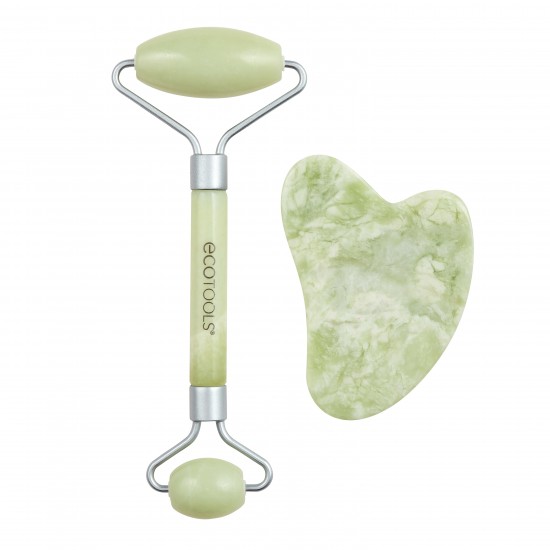 EcoTools Jade Roller and Gua Sha Stone Duo Pack Mini Facial Kit 