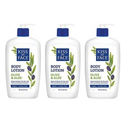 Kiss My Face Olive & Aloe Moisturizing Body Lotion, 16-Ounce Bottles (pack of 3)