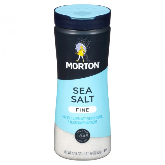 Morton Fine Sea Salt, 17.6 oz