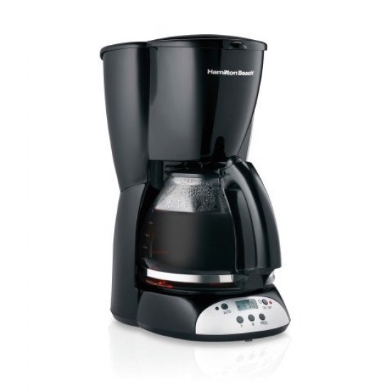 Hamilton Beach Programmable Coffee Maker, 12 Cups, Black, Model 49465R