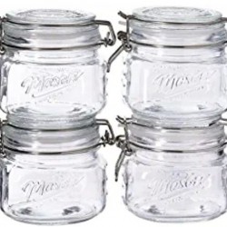 Mason Craft Clear Glass Metal Clamp Jars, 17OZ Pack of 4