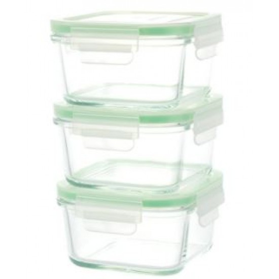 Square Glass Food Storage - 17 oz - 3 pc