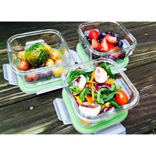 Square Glass Food Storage - 17 oz - 3 pc