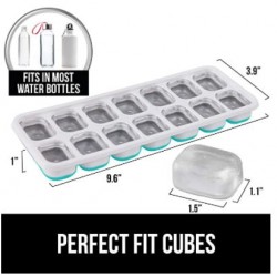 Easy Release Flexible Silicone Ice Cube Trays Turquoise 2 Pack