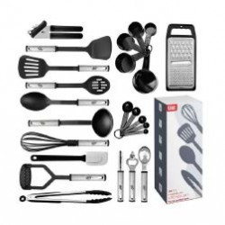 Nylon and Stainless Steel Non-Stick and Heat Resistant Cooking Utensils -24 pcs