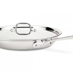 Premium Stainless Cookware Fry Pan with Lid - 12-Inch 