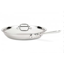 Premium Stainless Cookware Fry Pan with Lid - 12-Inch 