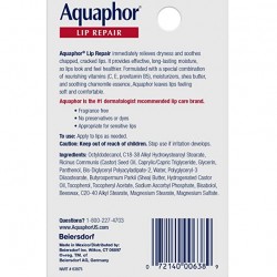 Aquaphor Lip Repair Ointment - Long-lasting Moisture to Soothe Dry Chapped Lips - .35 fl. oz. Tube