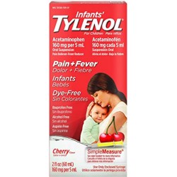 Infants' Tylenol Liquid Medicine, Pain Plus Fever Relief, Dye-Free Cherry, 2 fl oz