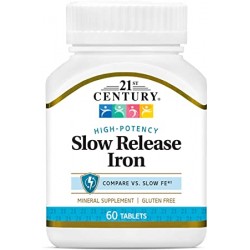 21st Century Slow Release Iron Tablets, 60 Count