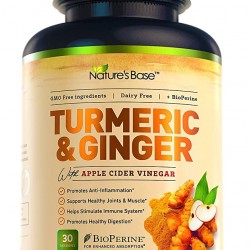 Tumeric & Ginger Supplements Capsules, Nature's Base -60CT