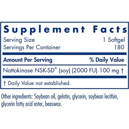 Allergy Research Group - Nattokinase NSK-SD 100mg - 180 Softgels