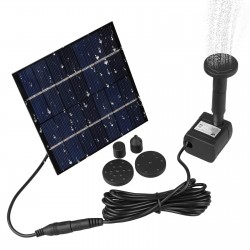 EEEkit Solar Water Pump, Solar Powered Fountain Pump for Bird Bath 1.2W Solar Panel Kit Outdoor Solar Water Fountain with 4 Sprinkler Heads for Small Pond, Pool, Fish Tank, Patio Garden and Lawn