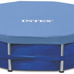 INTEX Round Metal Frame Pool Cover, Blue, 15 ft