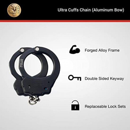 ASP Ultra Cuffs with  Aluminum Chain Bow Pawl Tactical Lock Set