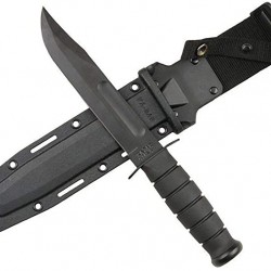 KA-BAR #1213 Black Straight Edge Knife / Hard Sheath