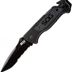 SOG Escape Tactical Folding Knife- 3.4 Inch Serrated Edge