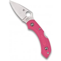 Spyderco Dragonfly 2 Knife with Steel Blade and Lightweight Pink Handle - PlainEdge