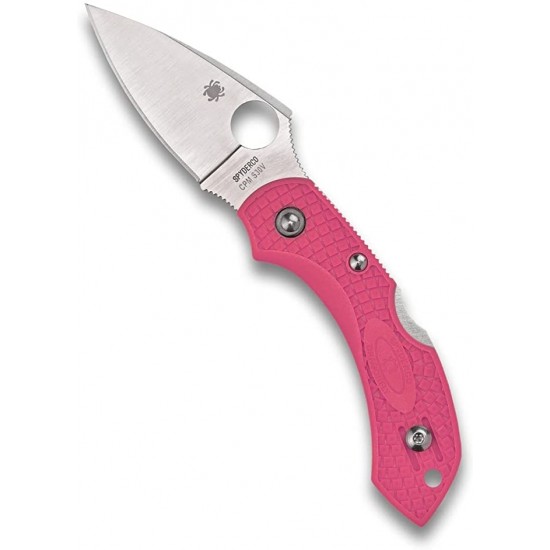 Spyderco Dragonfly 2 Knife with Steel Blade and Lightweight Pink Handle - PlainEdge