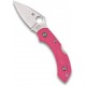 Spyderco Dragonfly 2 Knife with Steel Blade and Lightweight Pink Handle - PlainEdge