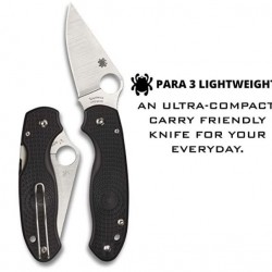 Spyderco Para 3 Lightweight Signature Folding Utility Pocket Knife with 2.92" Stainless Steel Blade 