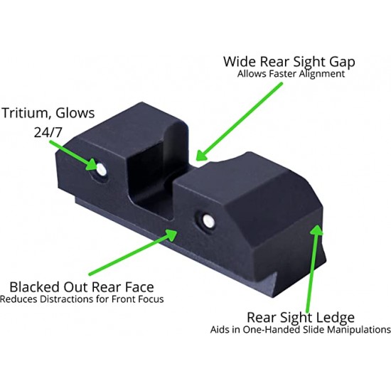 XS SIGHTS R3D Tritium Night Sight for Glocks Gen 1-5 and Taurus