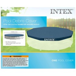 INTEX Round Metal Frame Pool Cover, Blue, 15 ft